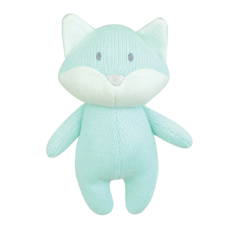  - tricotou - plush with rattle - green fox 20 cm 